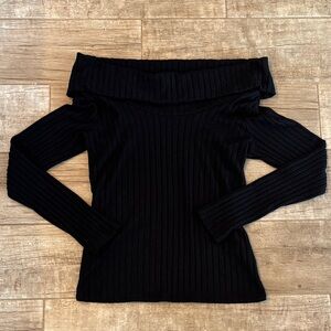 Michael Stars Black Off-Shoulder Sweater